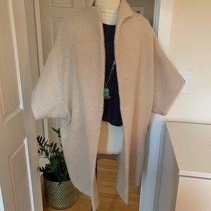 ELIZABETH SUZANN Wool Cocoon Coat in Cream